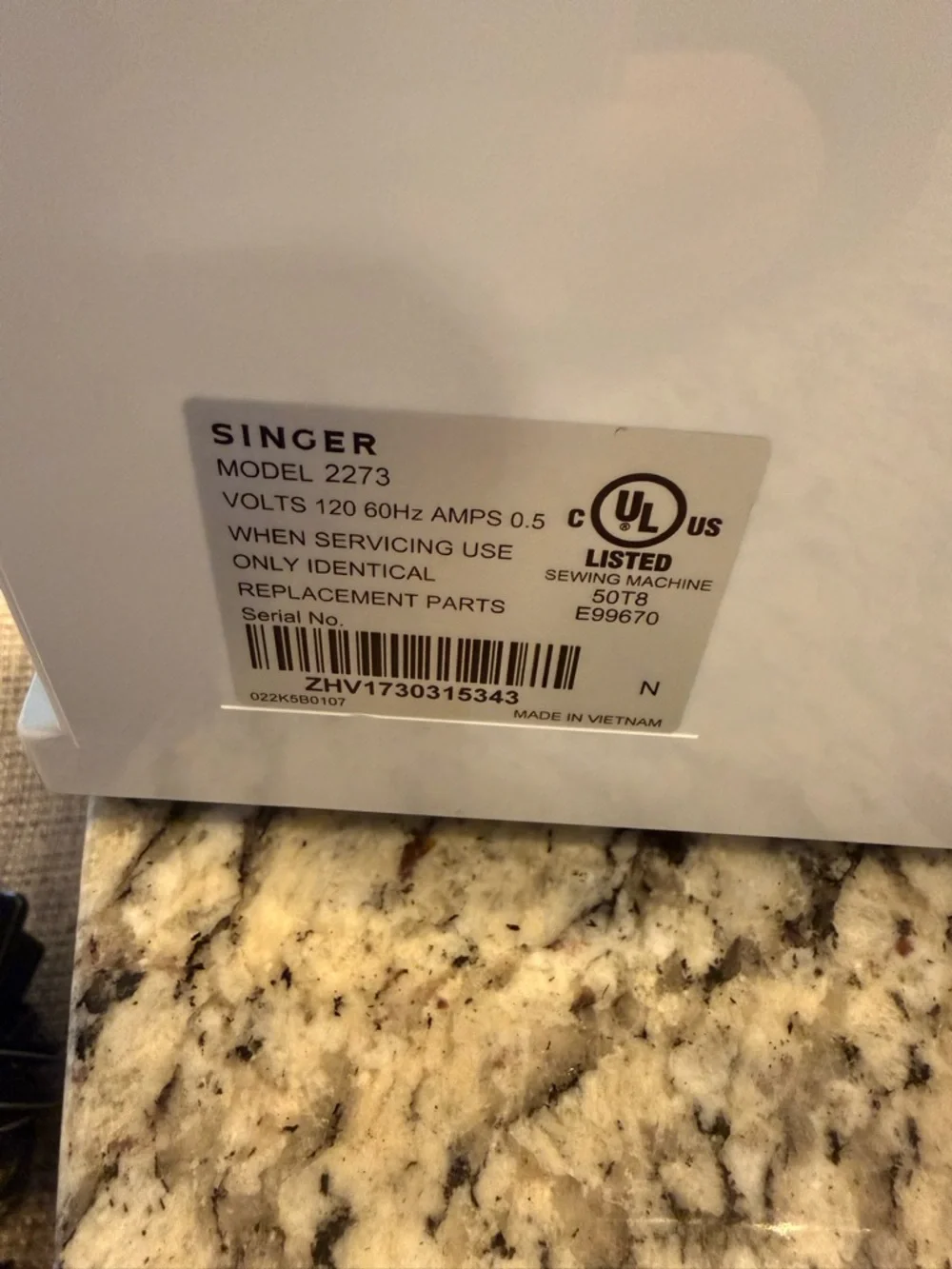 Singer Esteem II (model 2273) sewing machine - Picture 5 of 7